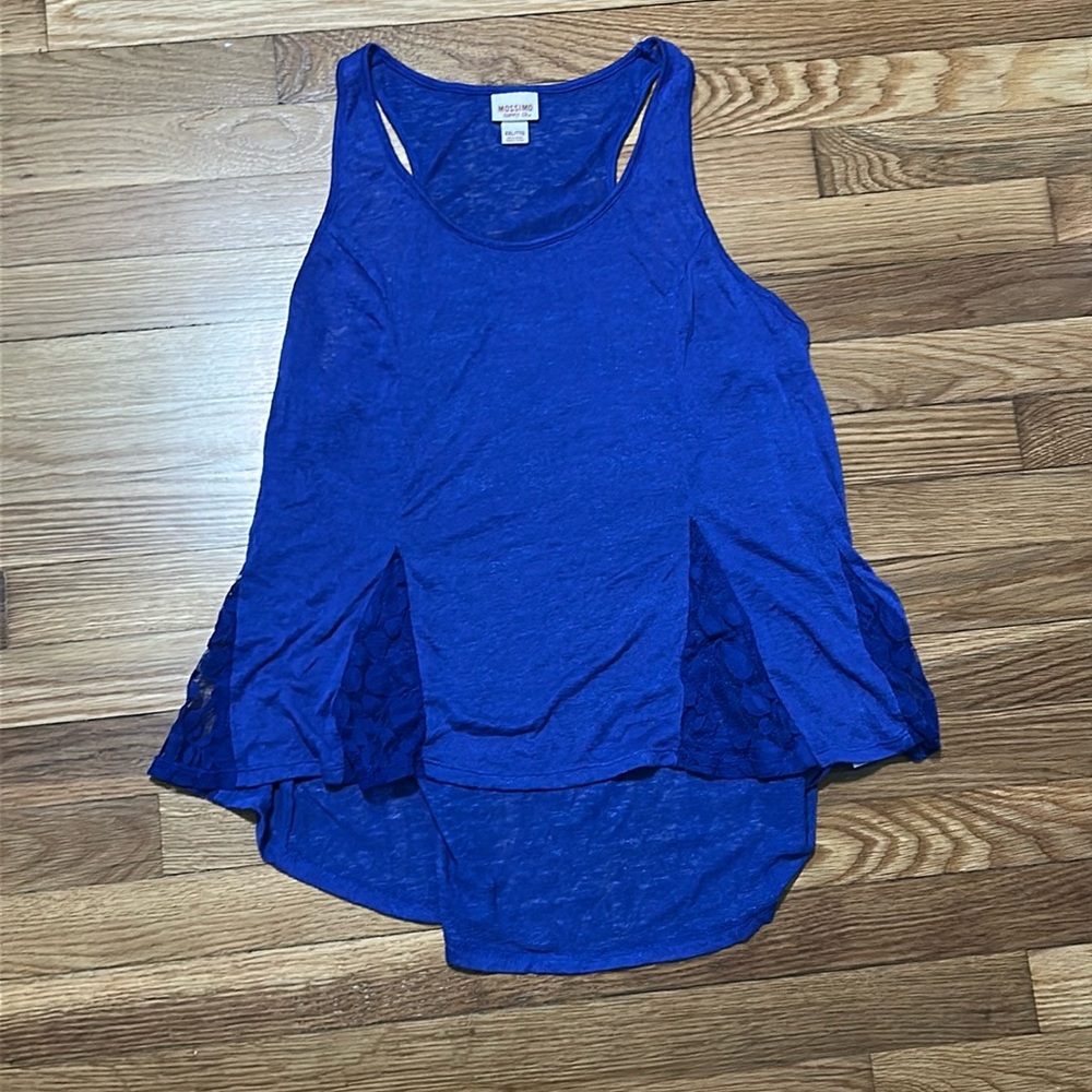 blue sheer tank top